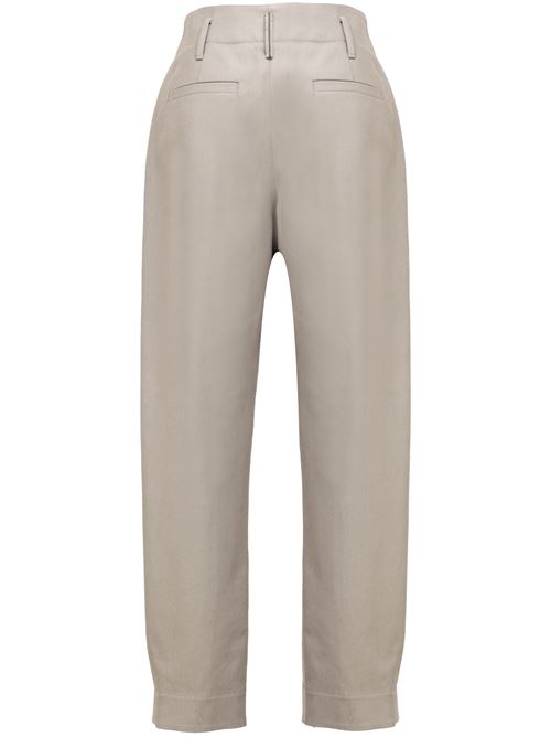 Taupe brown wool-cotton pants Brunello Cucinelli | MB113P8763C8704